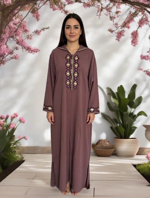 Jellaba mauve claire 