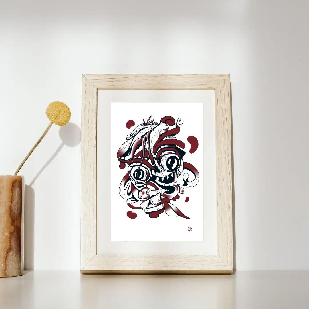 Carte postale Visage rouge