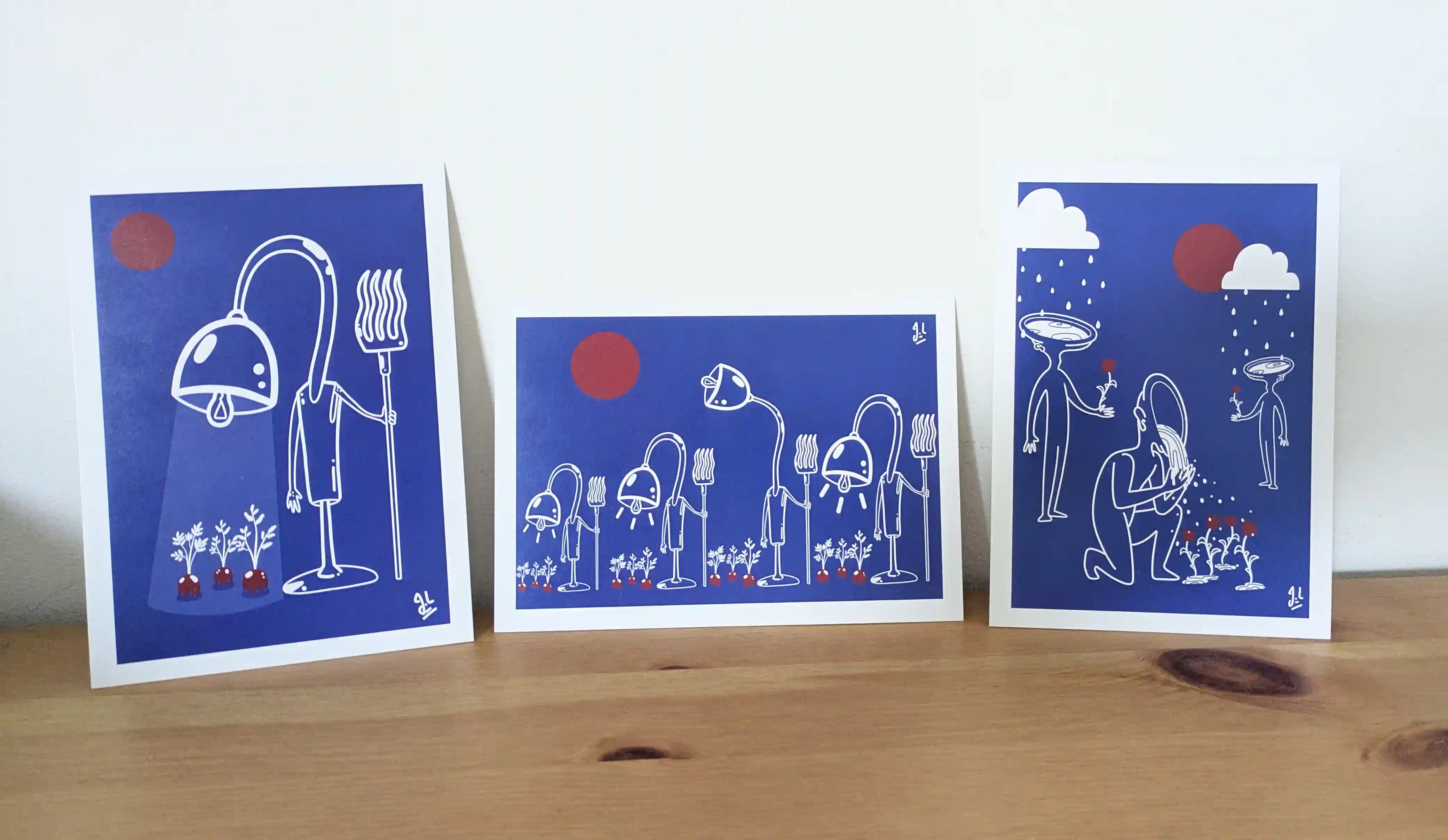 Trois cartes postales "Dissemblable"