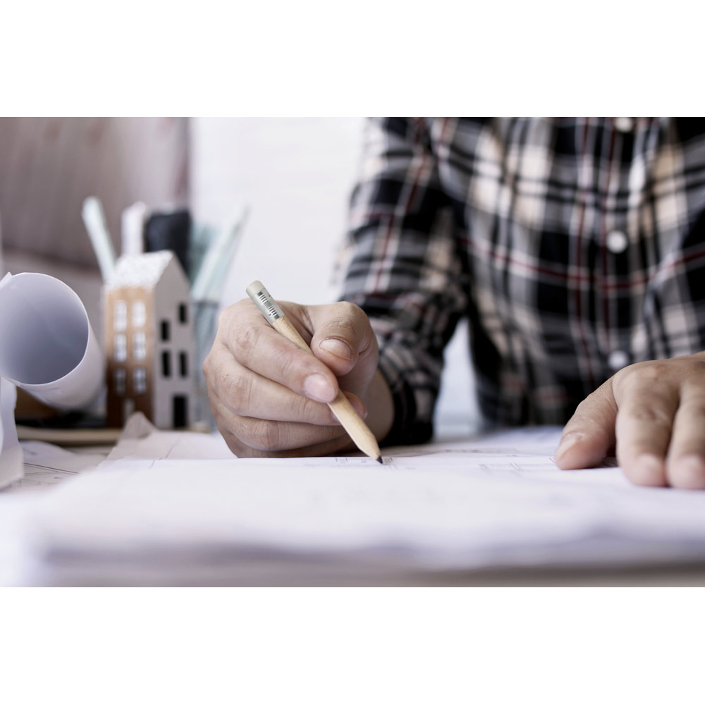 Mini lápis afiado com borracha