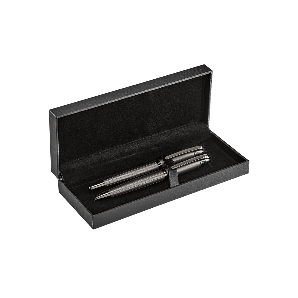 Conjunto de roller e esferográfica em metal