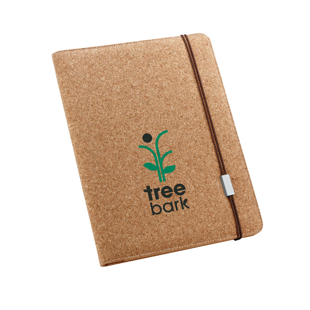 Pasta A4 em cortiça com folhas lisas
