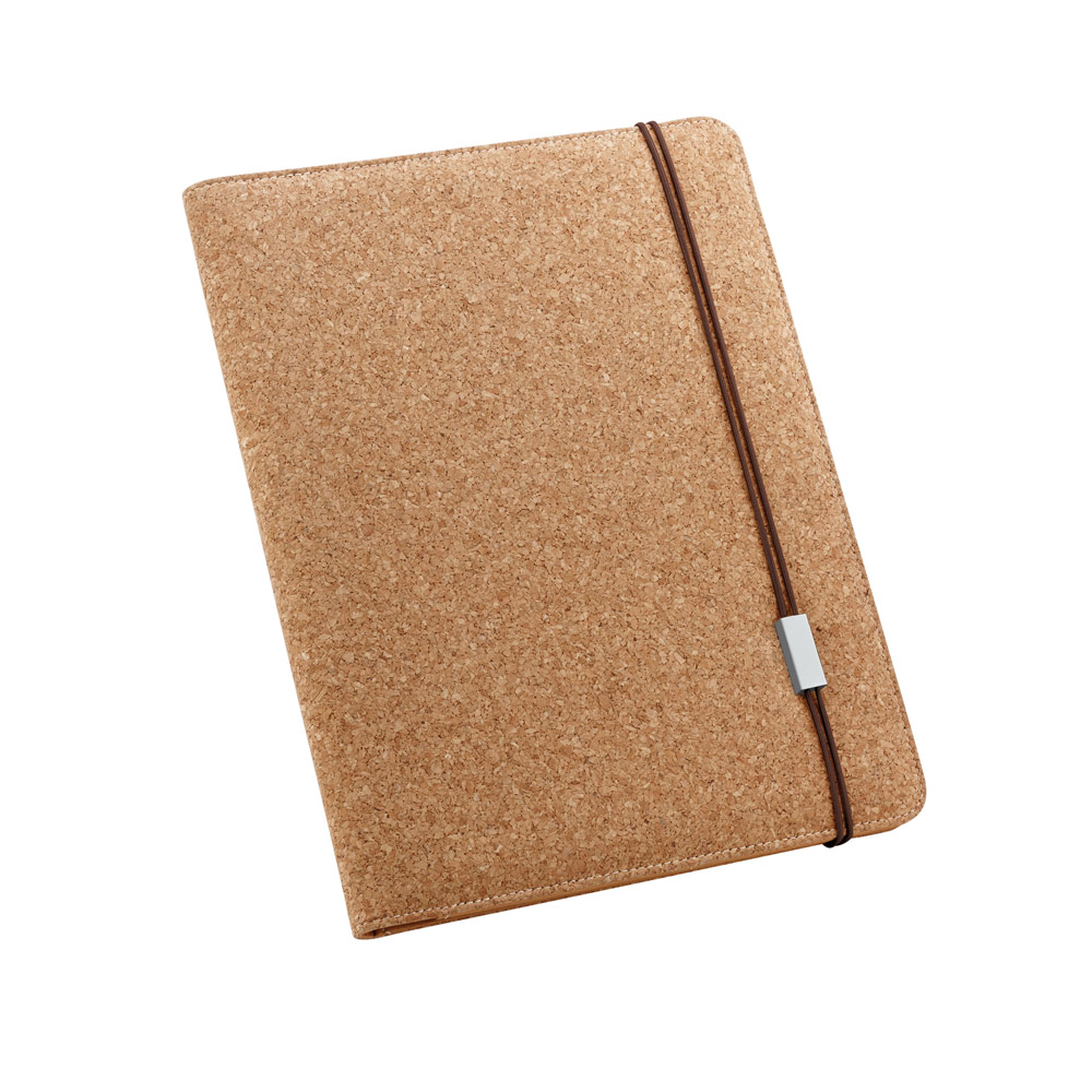 Pasta A4 em cortiça com folhas lisas