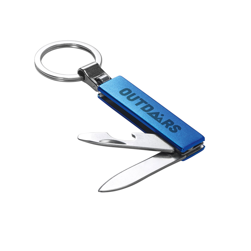 Chaveiro multifunções em metal 