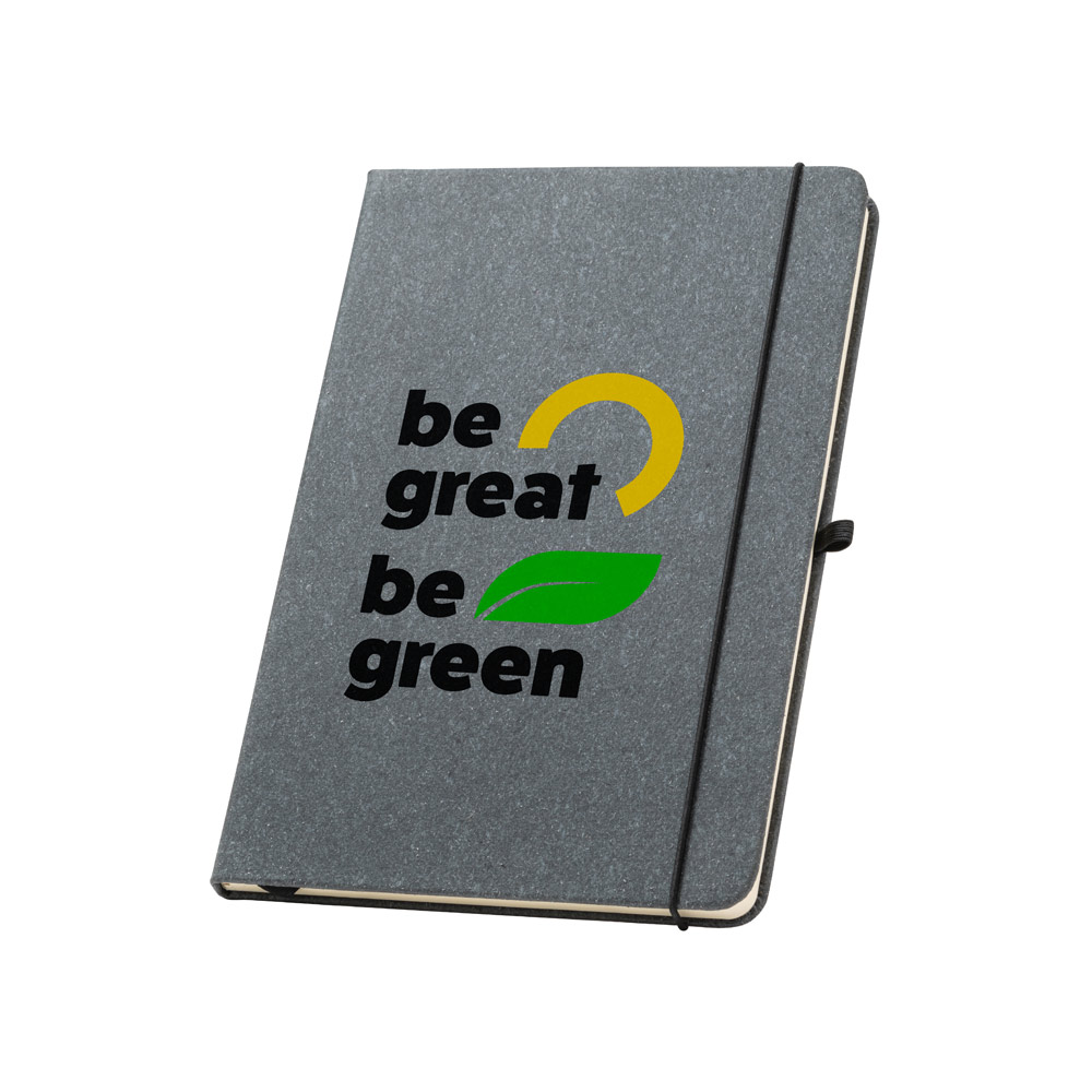 Caderno A5 com capa dura em couro reciclado