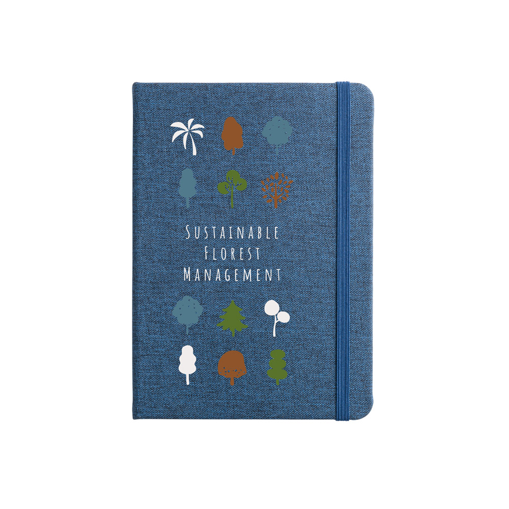 Caderno A5 com capa dura em rPET