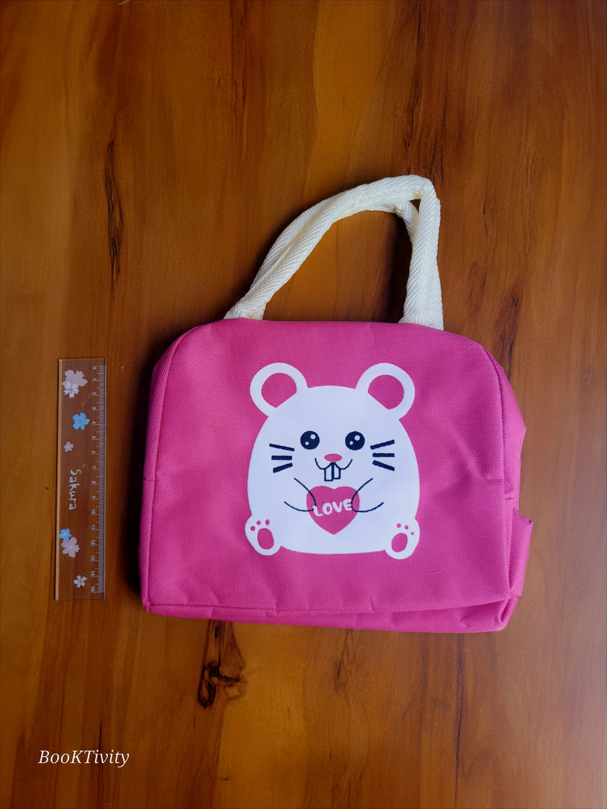 Pink Kids Handbag with Mouse Print