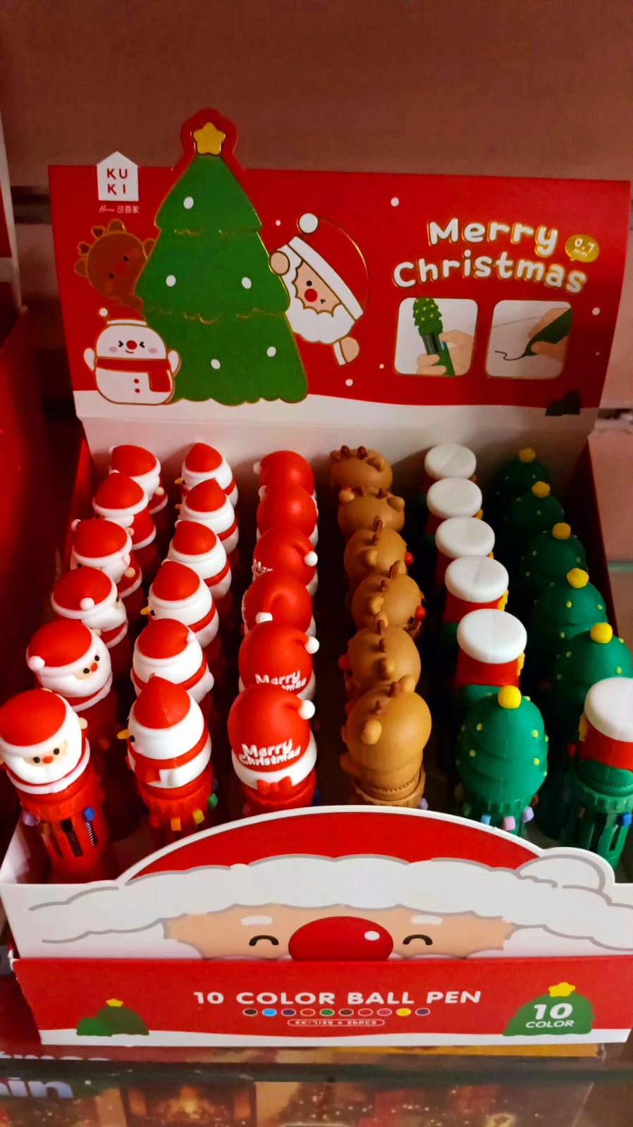 Christmas Themed 10-Color Ballpoint Pens