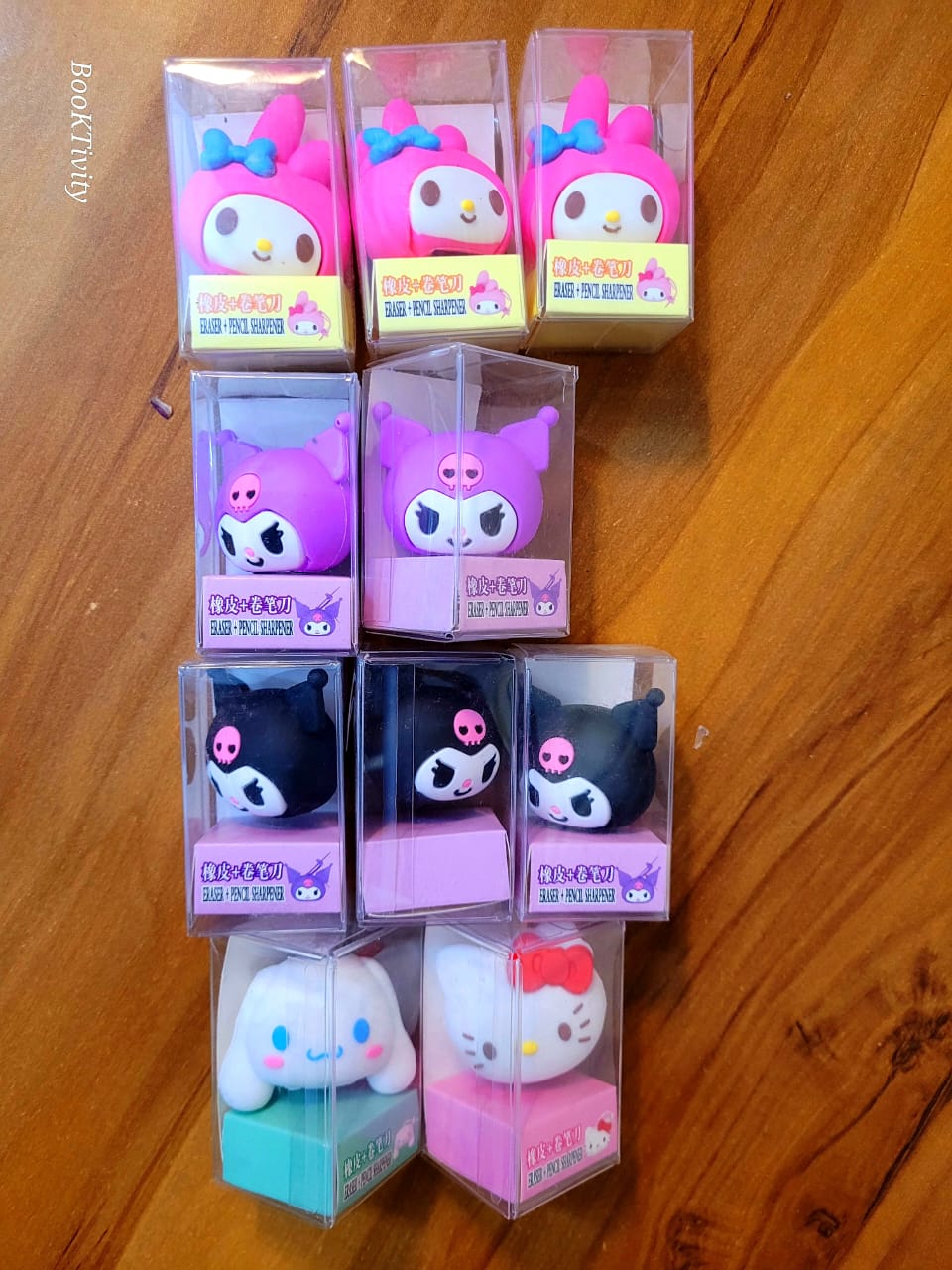Sanrio Character Figures Sharpner plus eraser combo set of 4