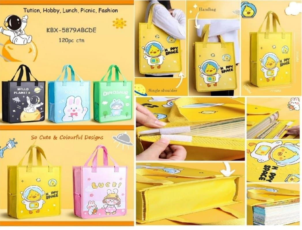 Cute Cartoon bag for tution shopping travelling one random design 