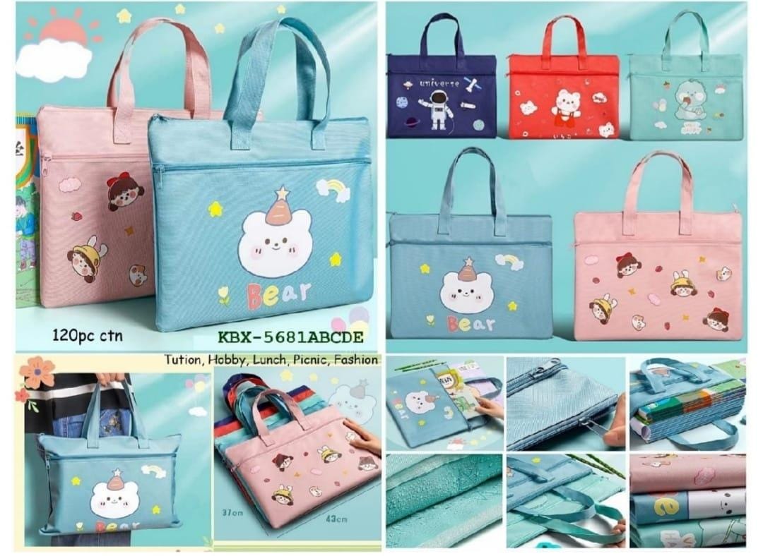 Cute Cartoon bag for tution shopping travelling one random design 