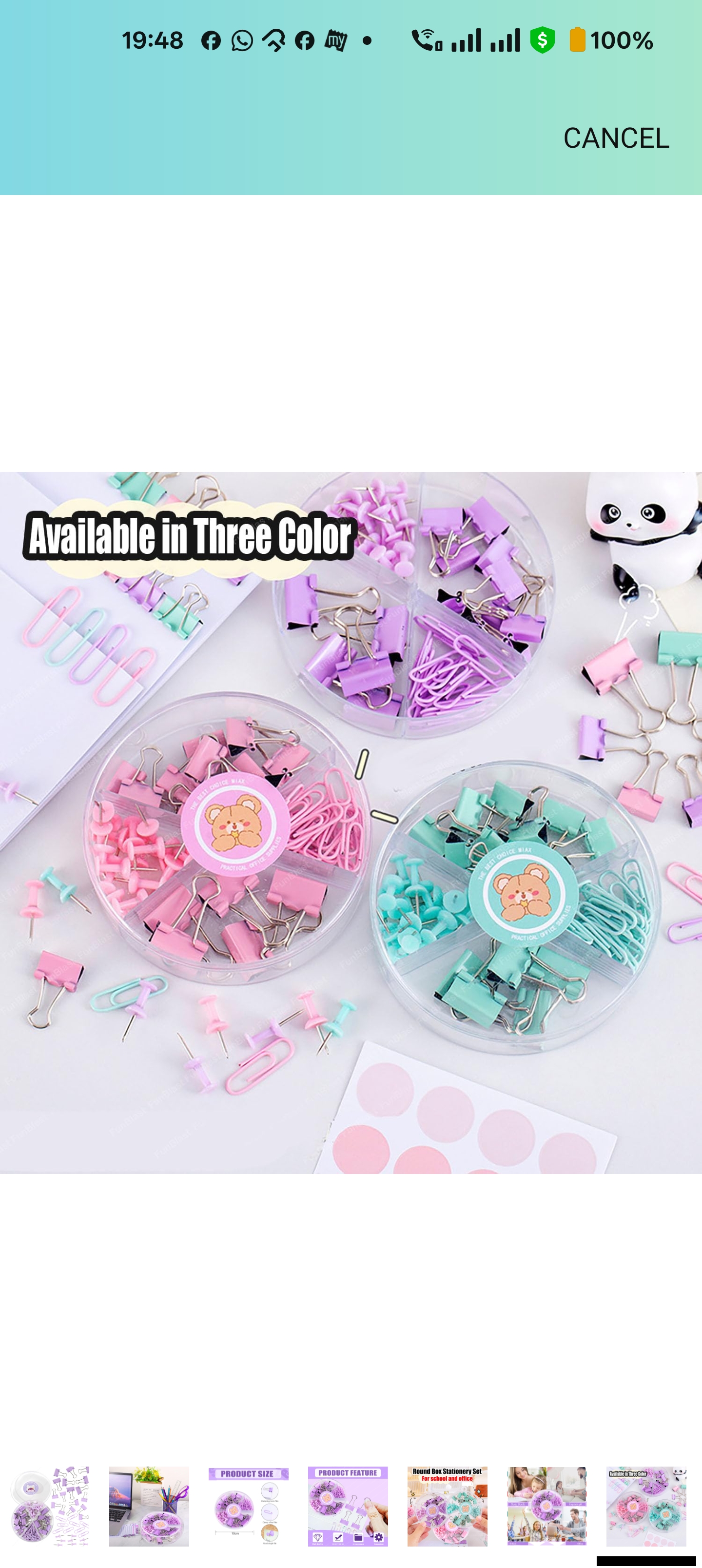 Binder Clips, Push Pins, Paper Clips Combo Set | Large & Small Stationery Kit for Office, School & Home Supplies | Random Colors