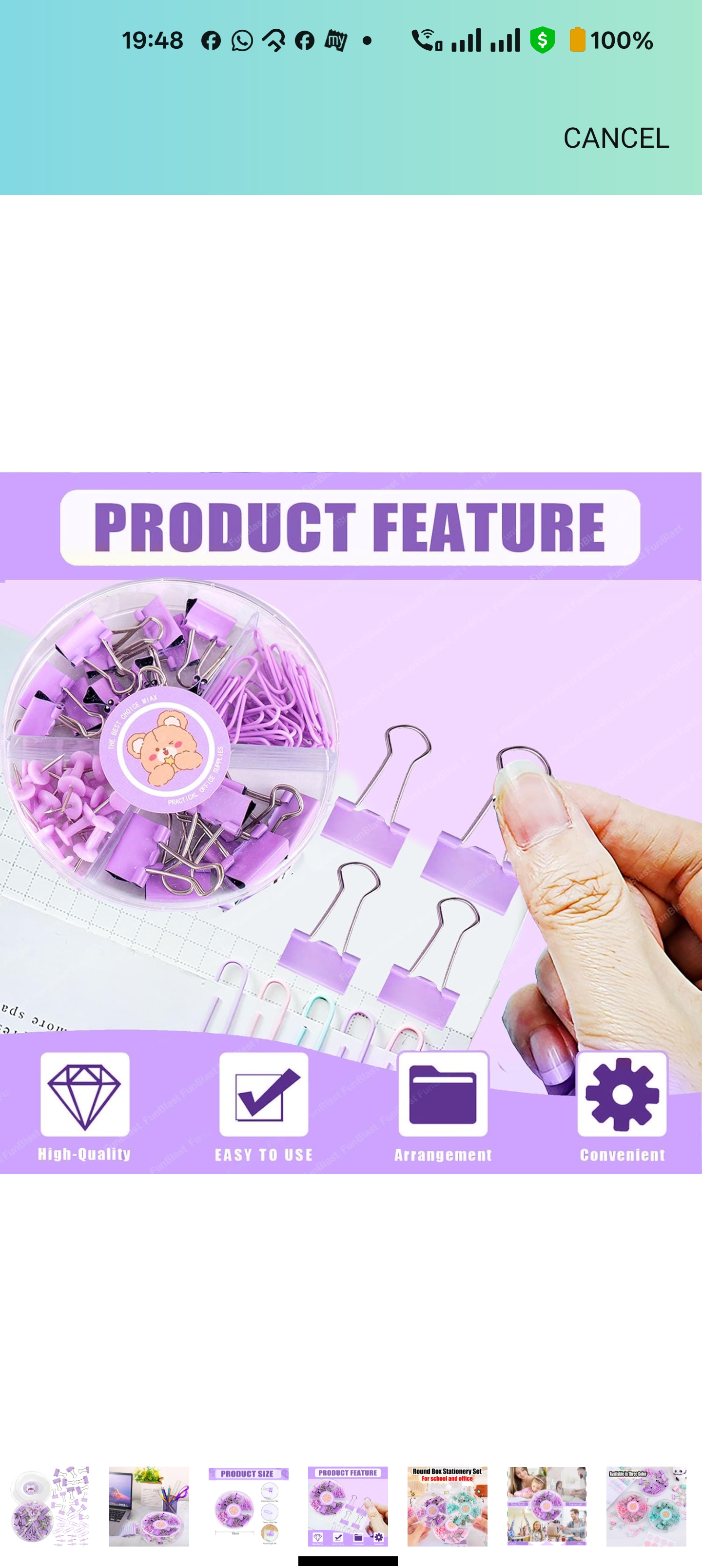 Binder Clips, Push Pins, Paper Clips Combo Set | Large & Small Stationery Kit for Office, School & Home Supplies | Random Colors
