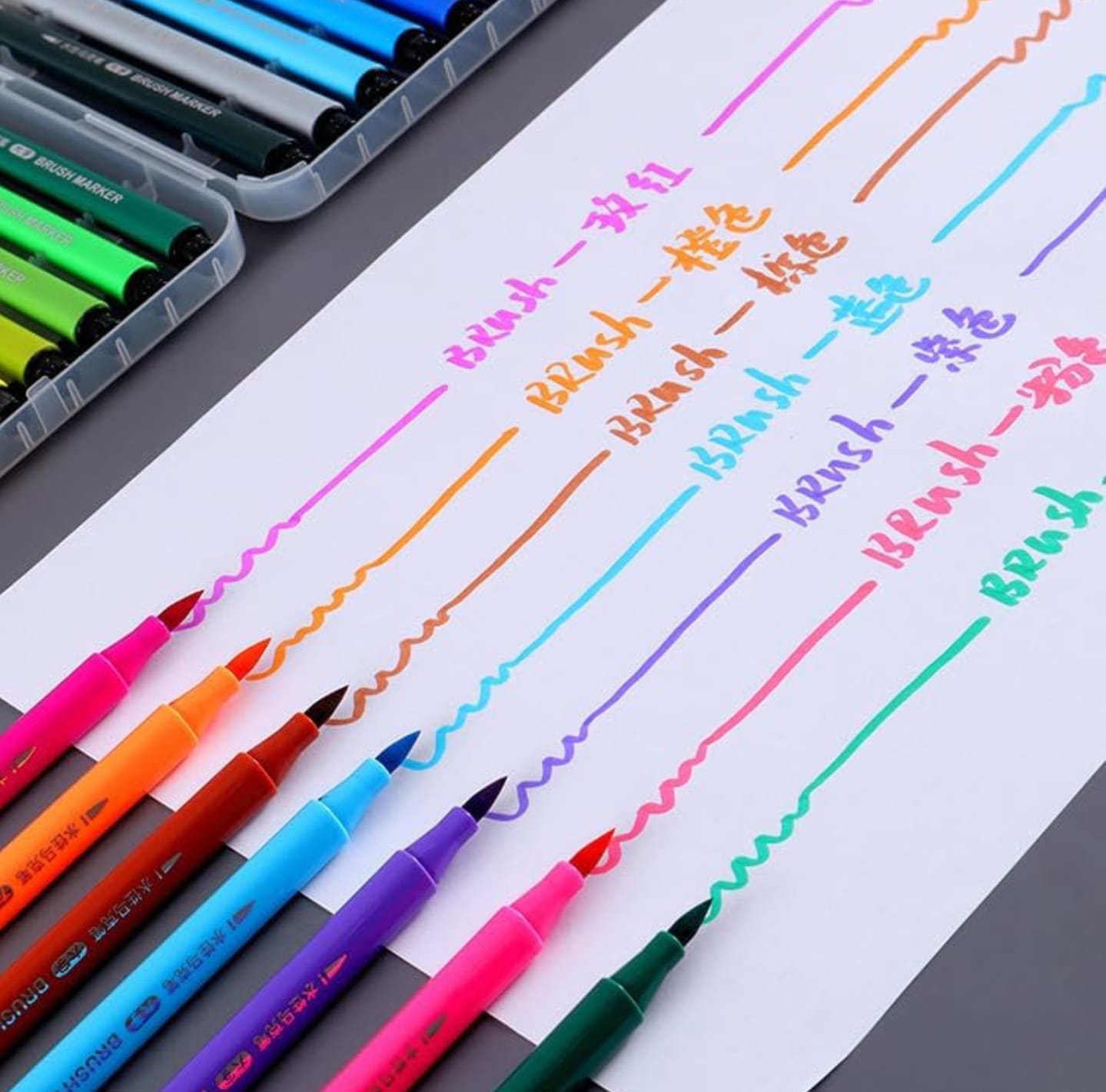 Brush Markers Set of 24 water based non toxic safe for small kids
