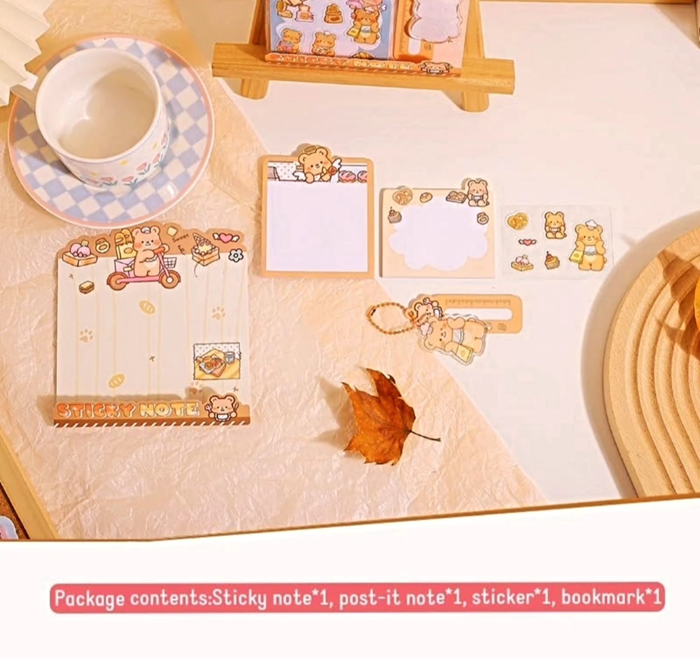 Sticky Notes Set with Pendant | 60 Sheets, 1 Cute Pendant, 1 Sheets Sticker | Unique Design with Paper for Organized Note-Taking, Reminders, and Creative Ideas Pack-1 (Multi Color)