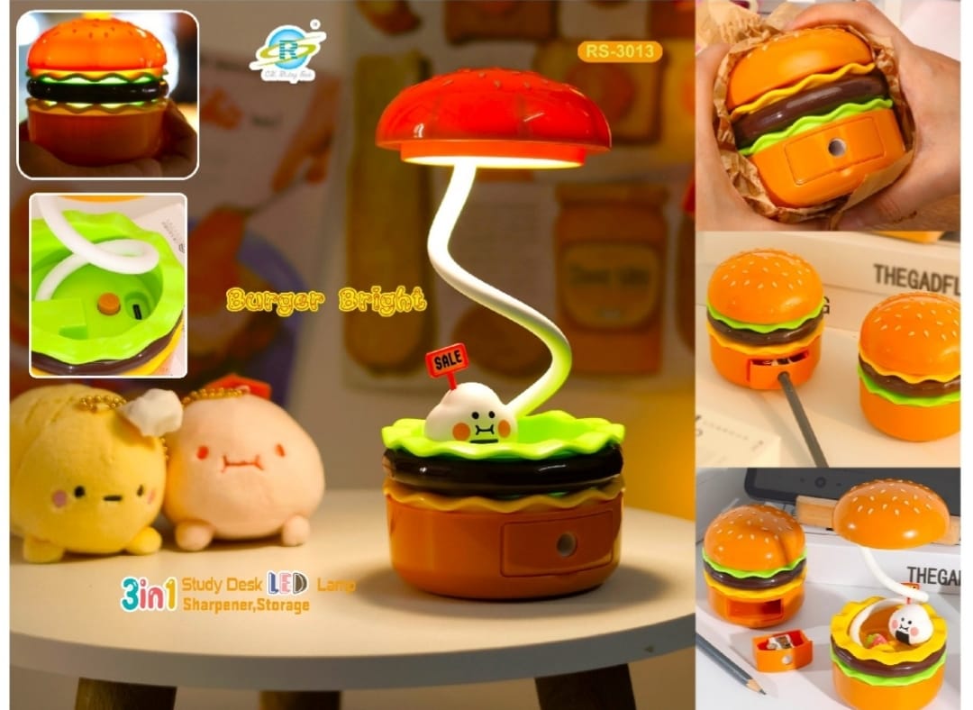 Burger Shaped 3-in-1 Lamp with sharpner and storage