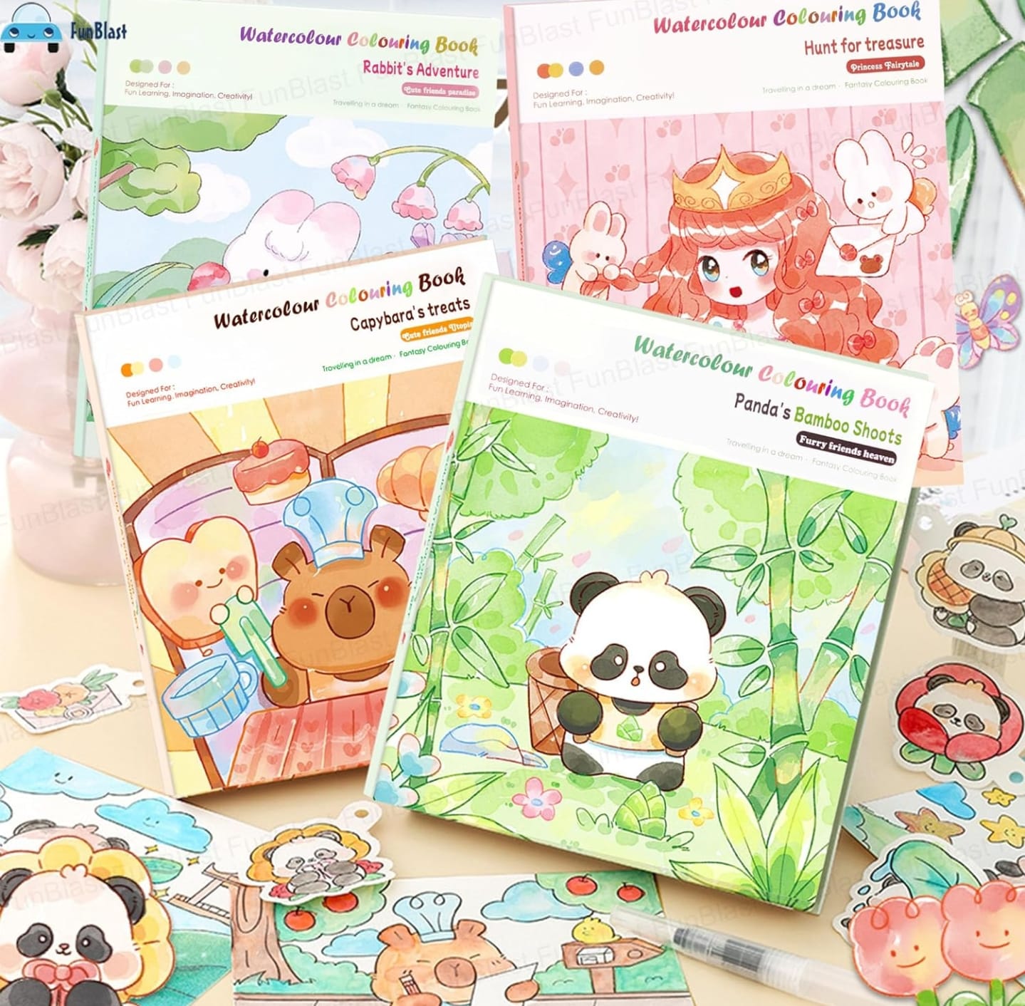 Mess Free Colouring book with Water pen and colouring box 