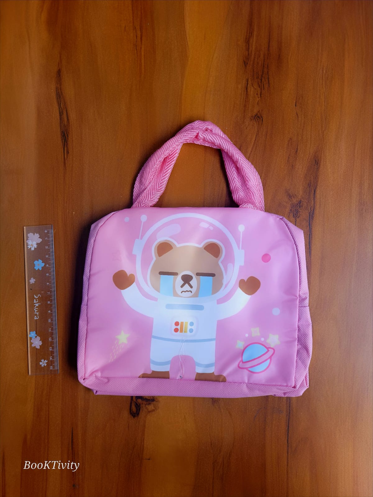 Pink Bear Astronaut Tote Bag