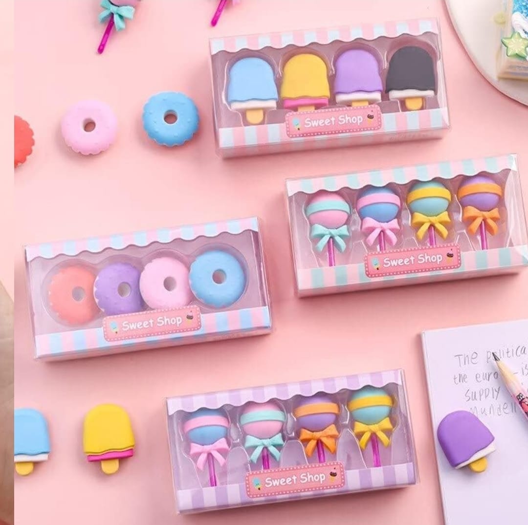 Sweet Shop Eraser Set set of 4 random box