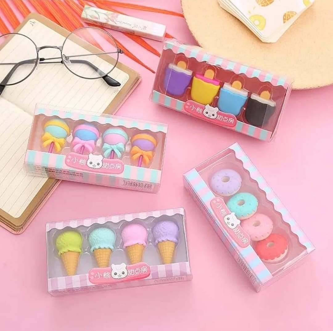 Sweet Shop Eraser Set set of 4 random box