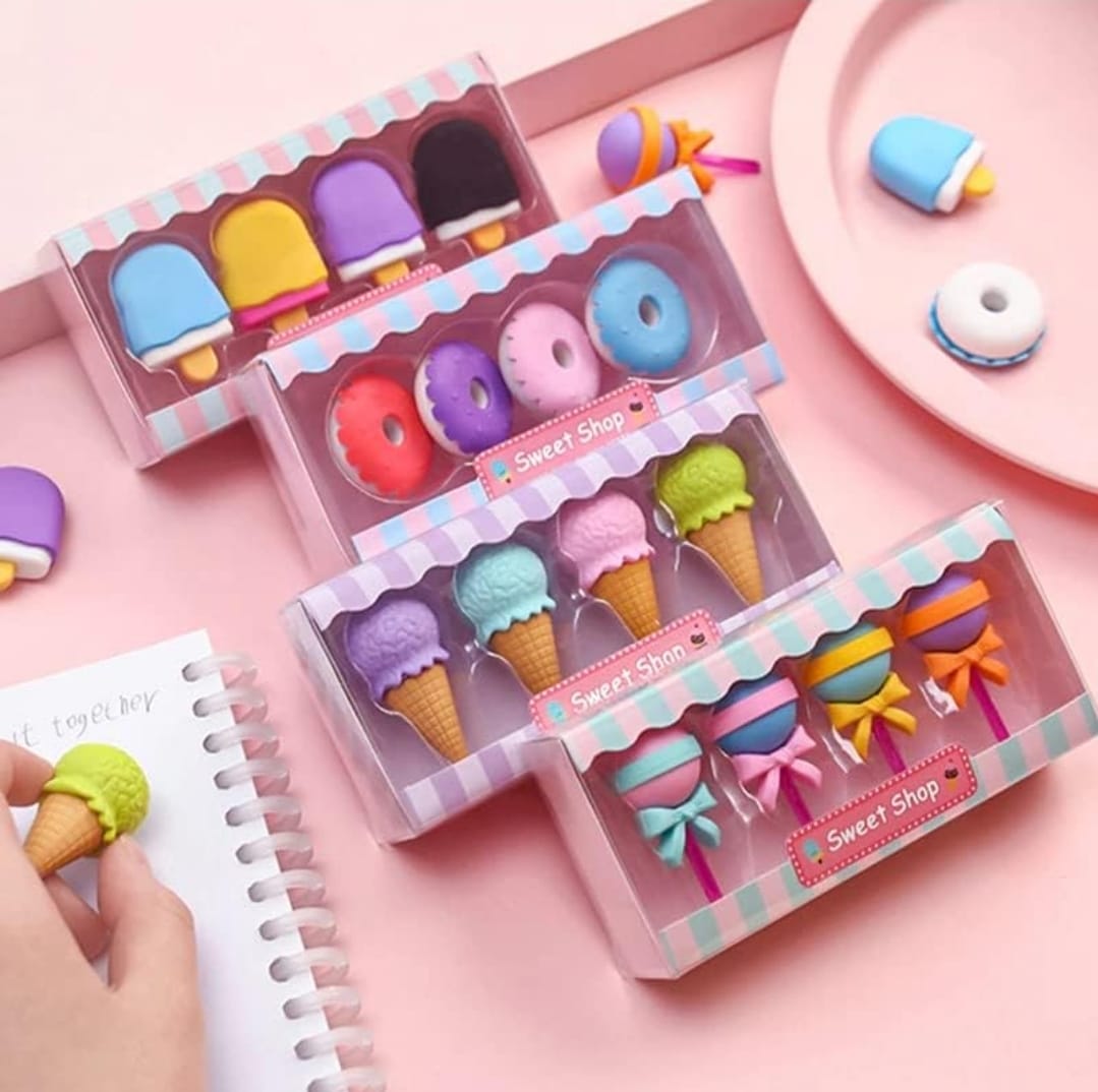 Sweet Shop Eraser Set set of 4 random box