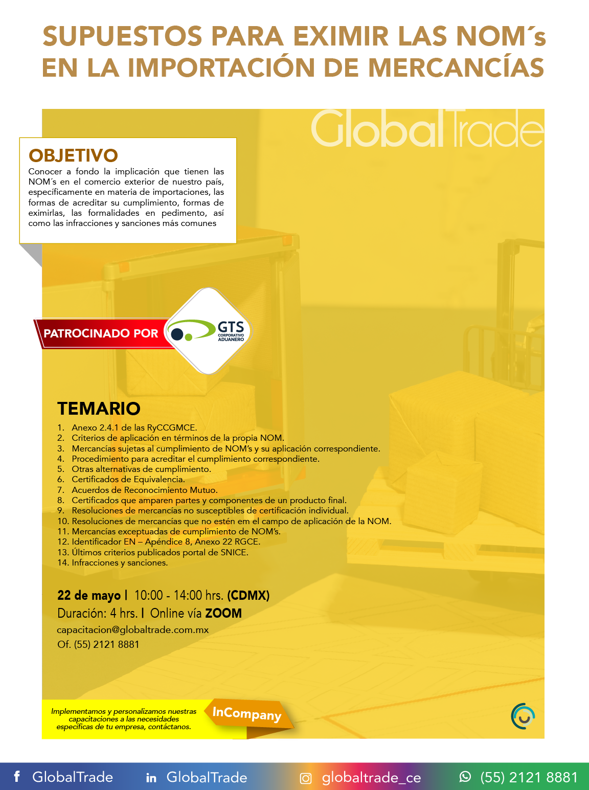 Supuestos para eximir las NOM's en la Importación de Mercancías