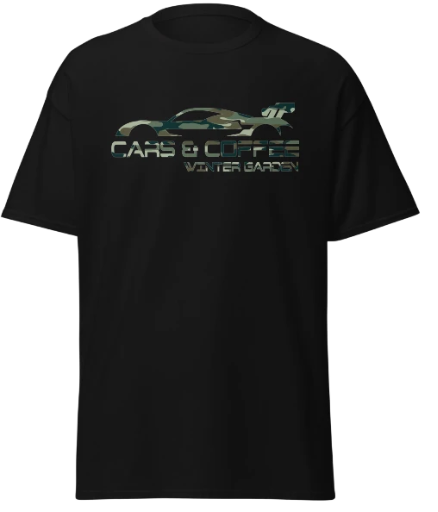 Camo Logo Cars & Coffee Winter Garden T-Shirt (4 Colors Available)