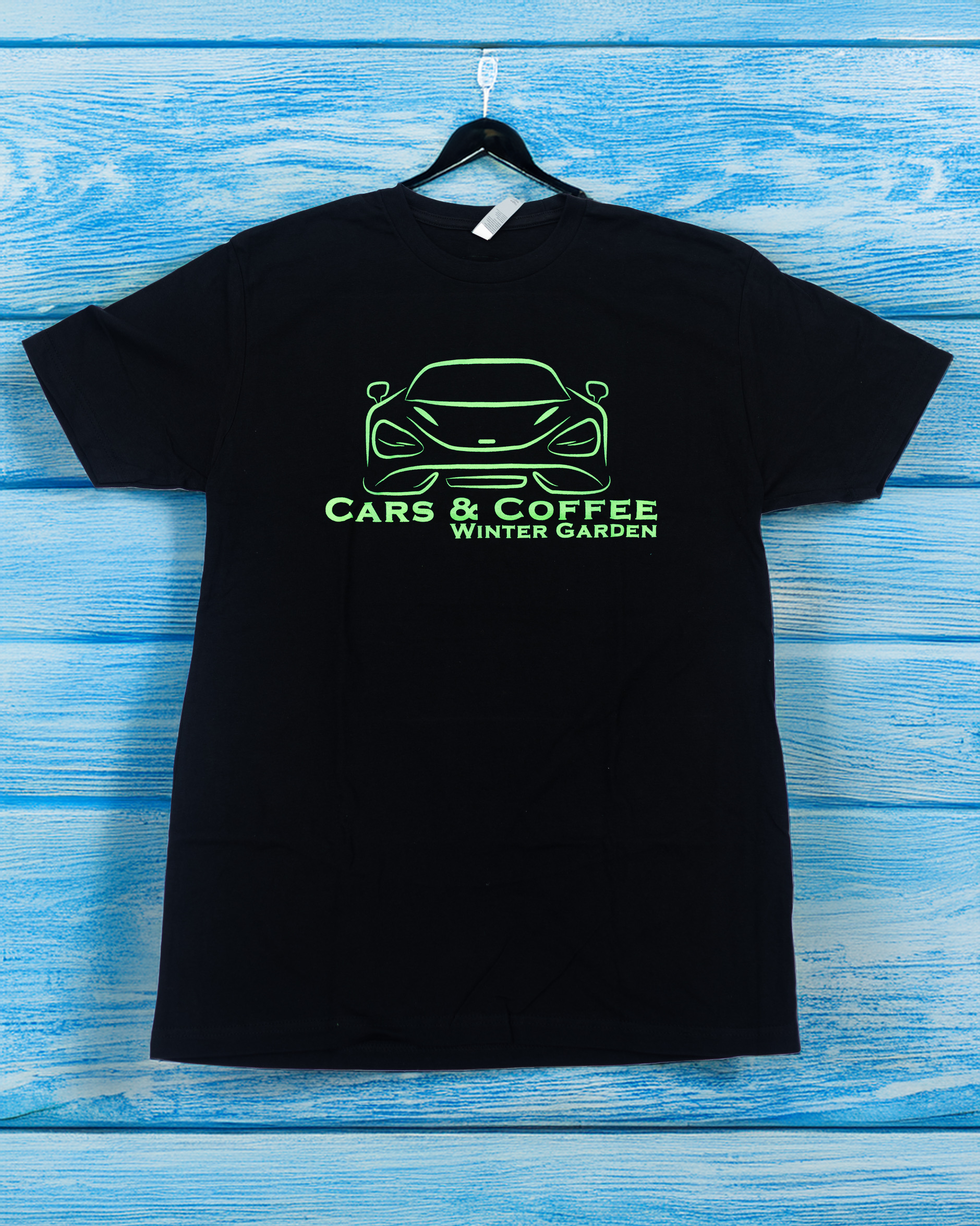 Black & Green Cars and Coffee Retro Logo T-Shirt