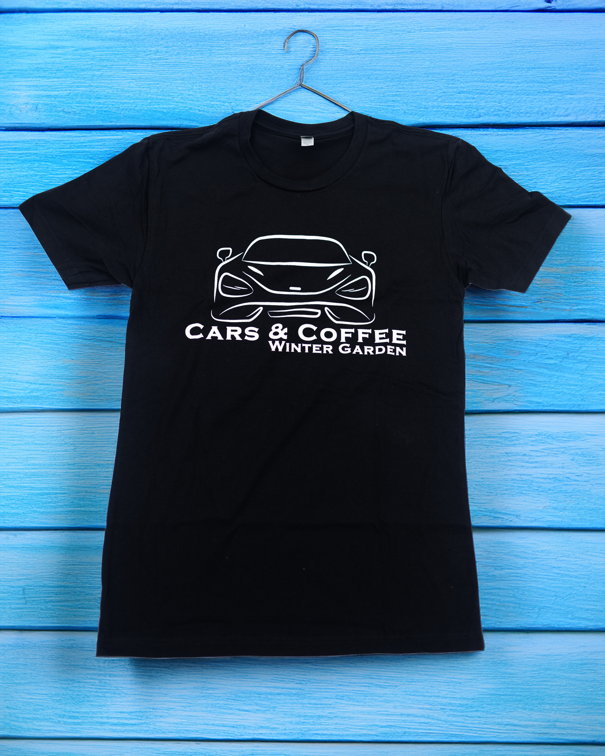 Black & White Cars and Coffee Retro Logo T-Shirt