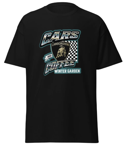 Lamborghini Cars & Coffee Winter Garden T-Shirt (9 Colors Available)
