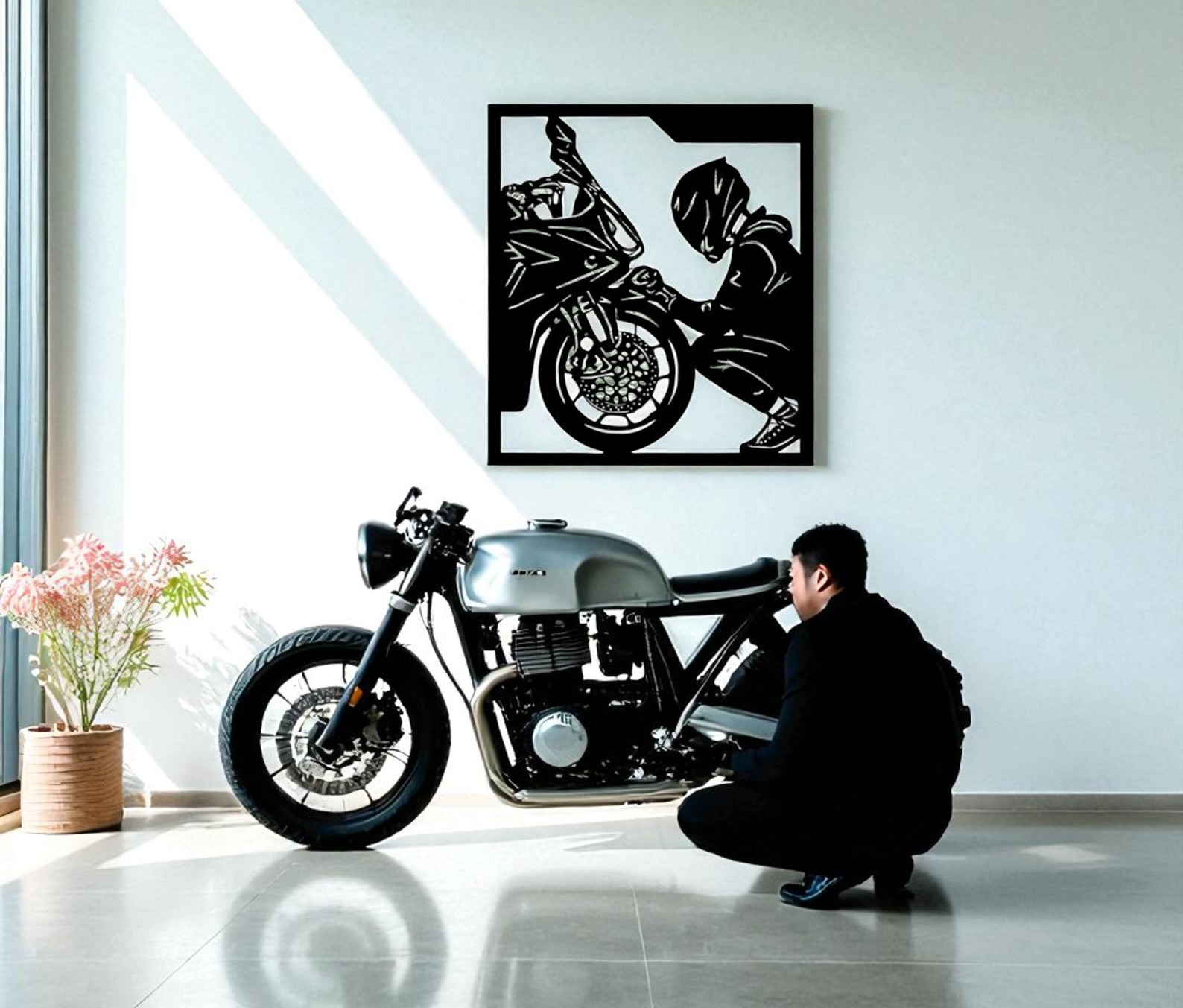 tablou moto face to face, personalizat