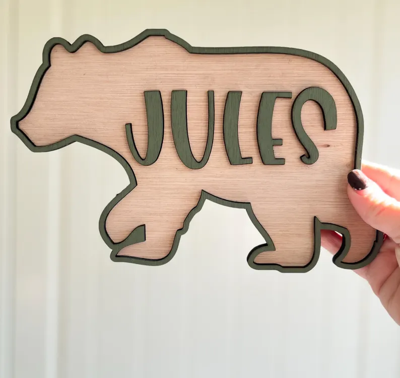 Personalized Bear Name Sign
