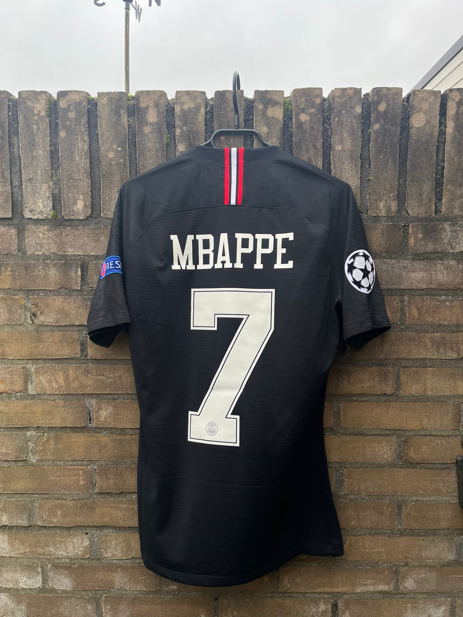 PSG 2018/2019 Black Jordan shirt Mbappé Match Issue/prepared size M 10/10