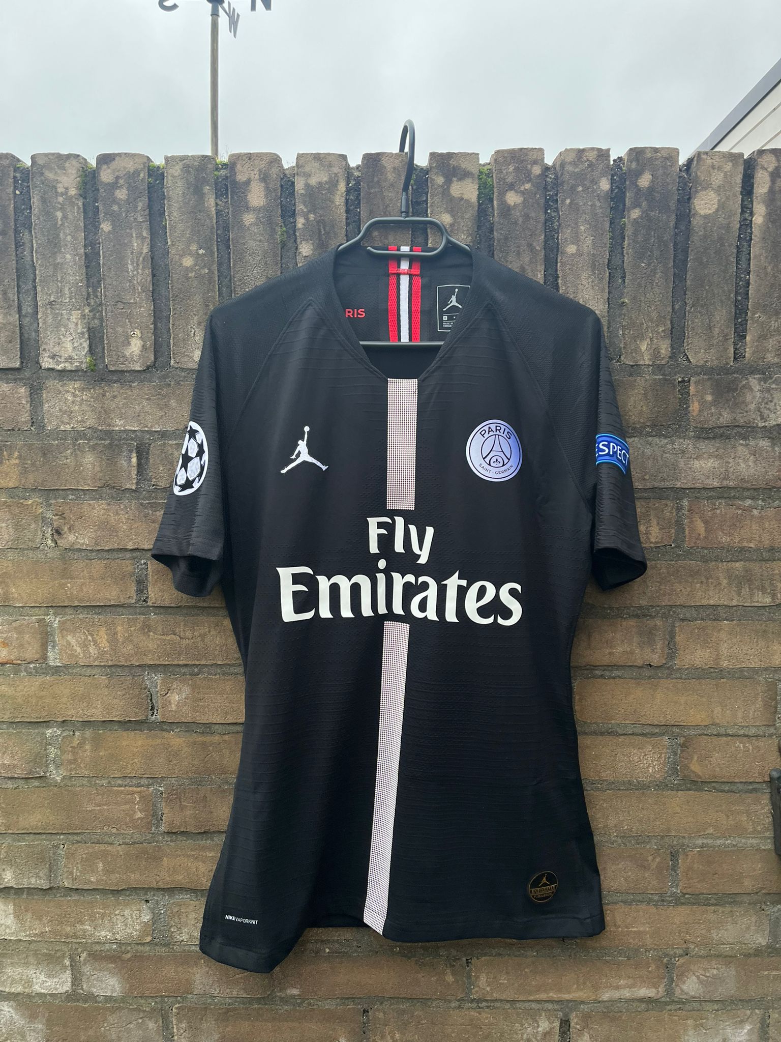 PSG 2018/2019 Black Jordan shirt Mbappé Match Issue/prepared size M 10/10