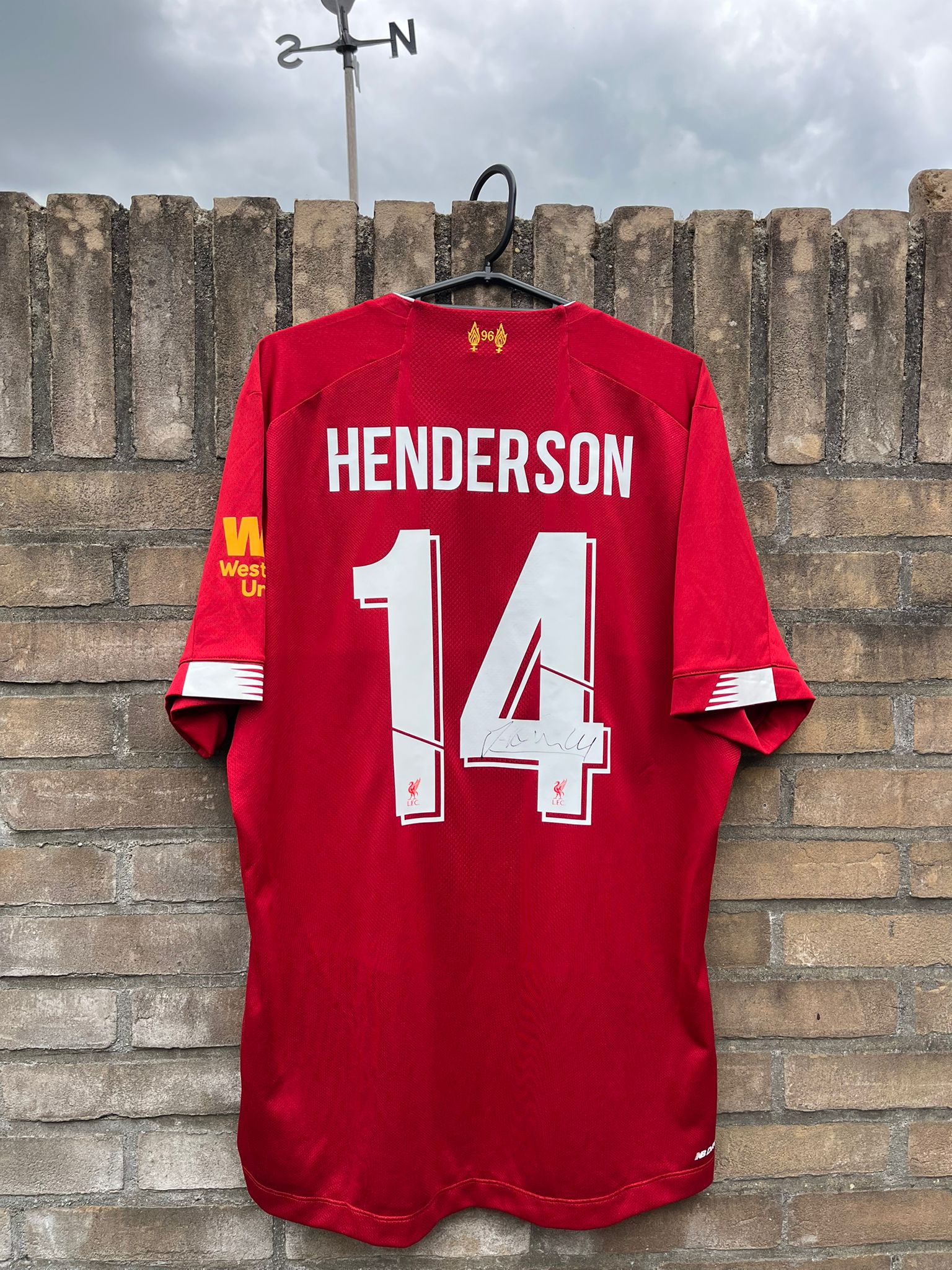 Liverpool 2019/2020 Signed home shirt Henderson #14 size L 8.5/10