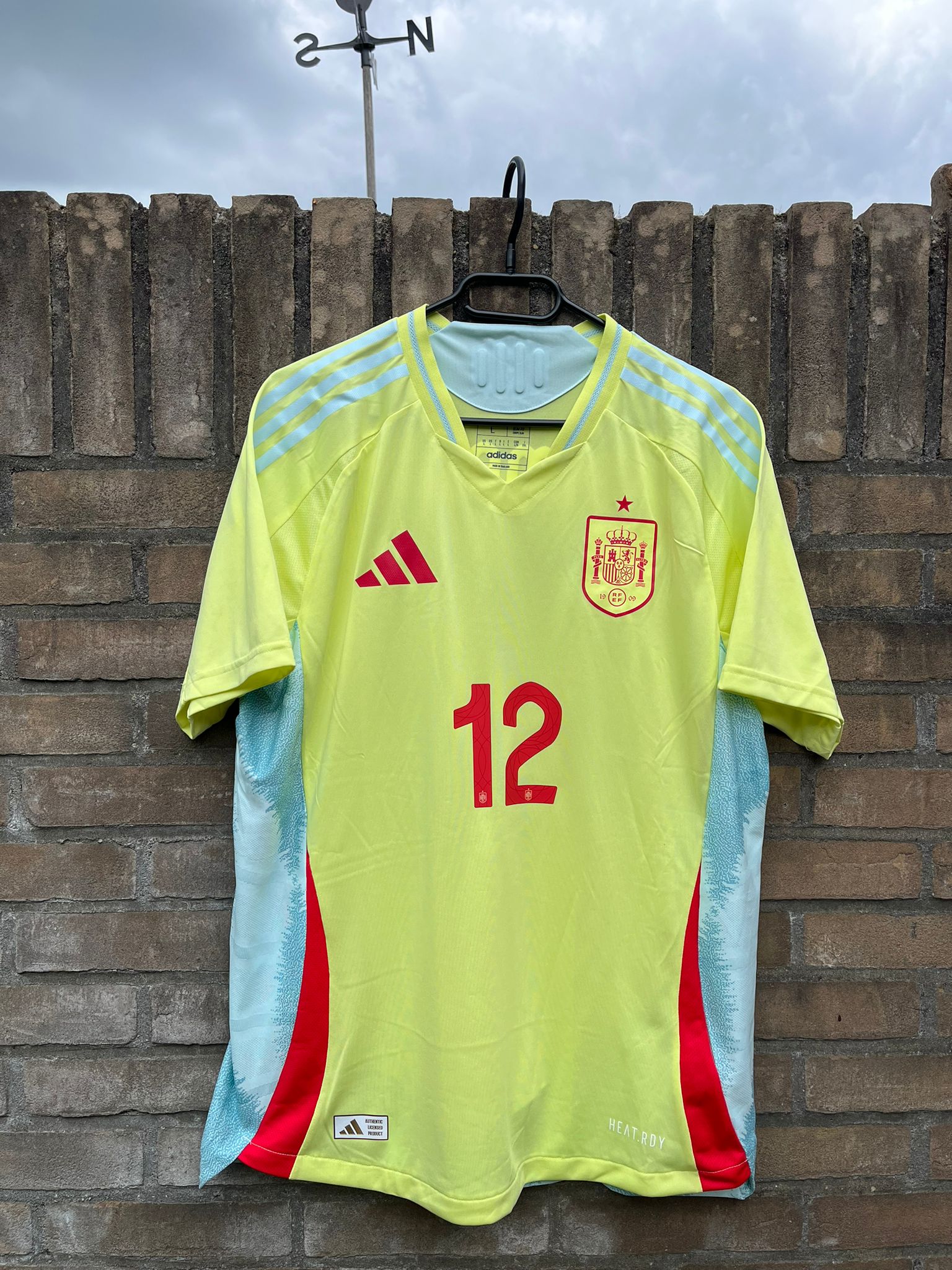 Spain 2024 Signed Authentic home shirt Grimaldo #12 size L 9/10