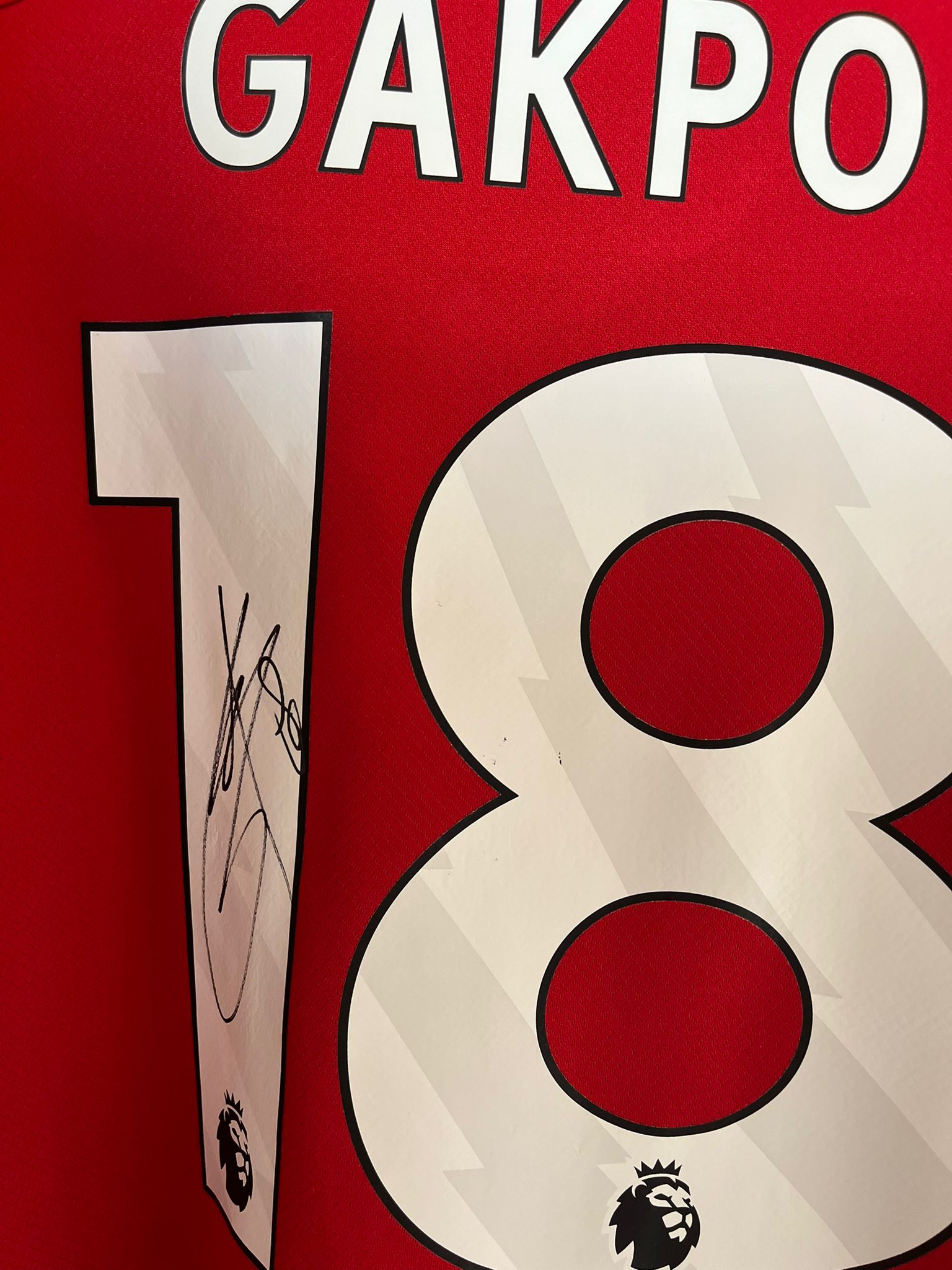 Liverpool 2023/2024 Signed home shirt Gakpo #18 Size L 8.5/10