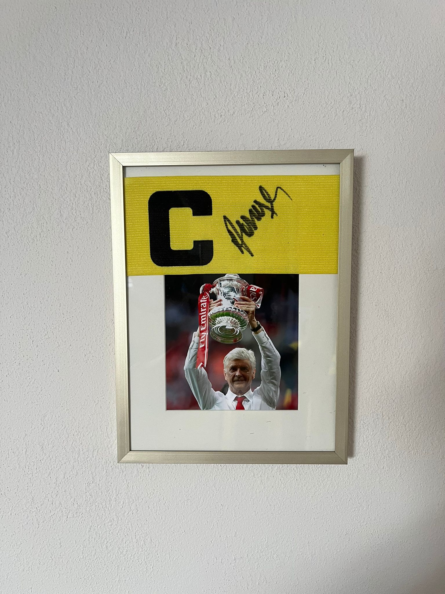Signed Captain Armband Arsene Wenger Arsenal