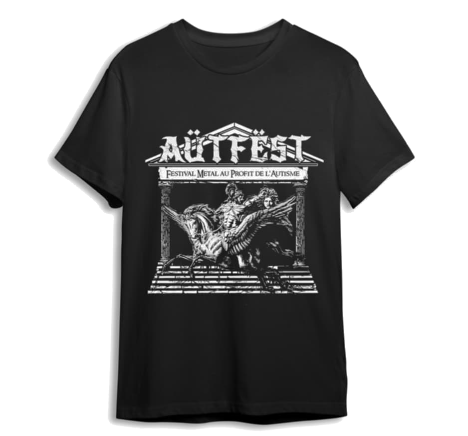 T-SHIRT PEGASE NOIR ET BLANC