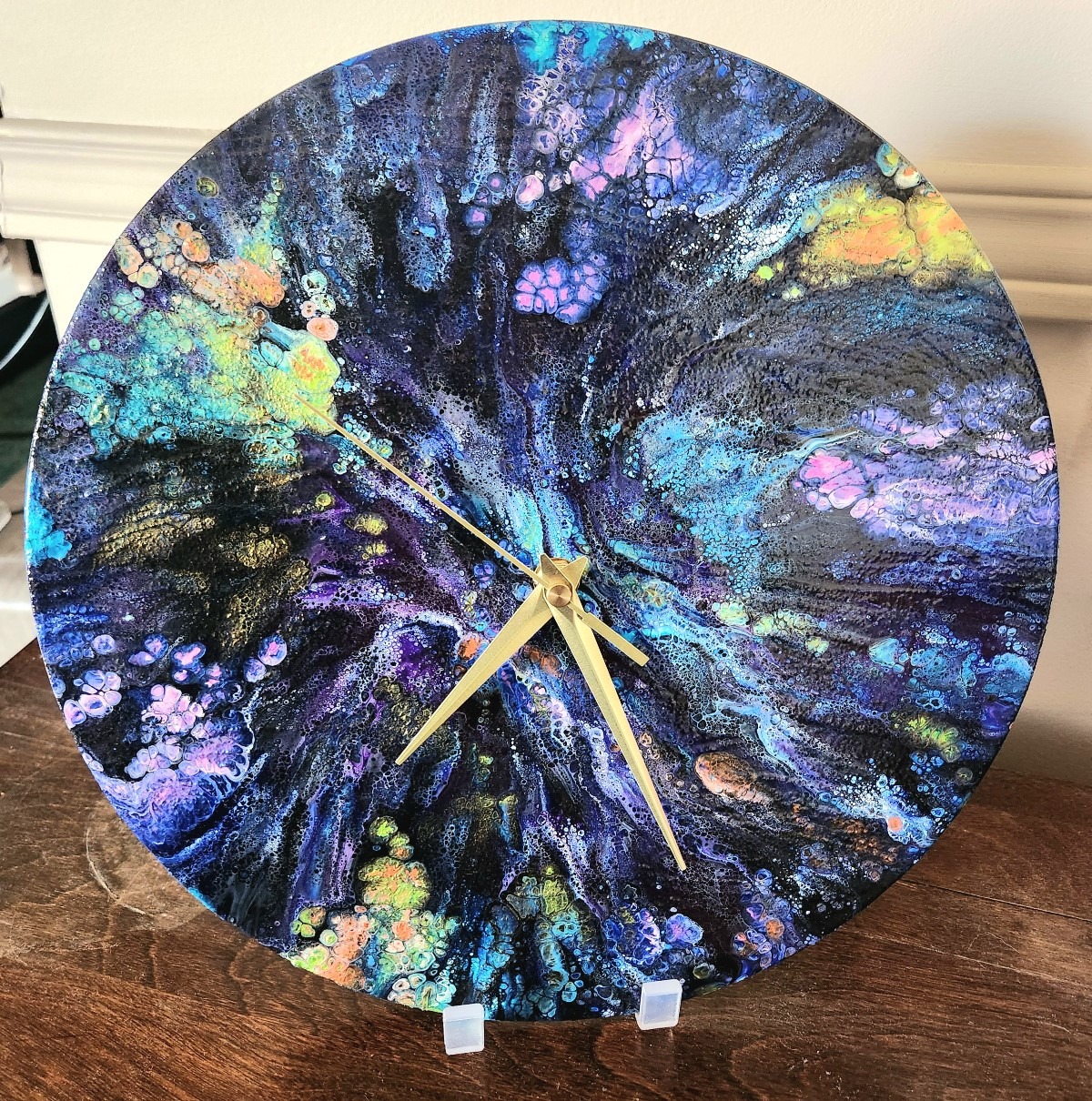 12" Wall Clock - Acrylic Fluid Art