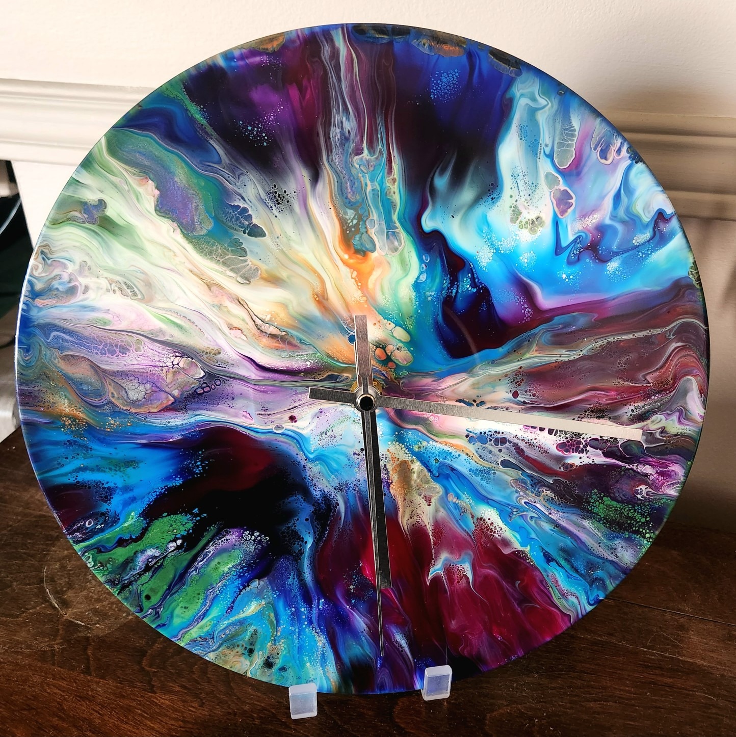 12" Wall Clock - Acrylic Fluid Art