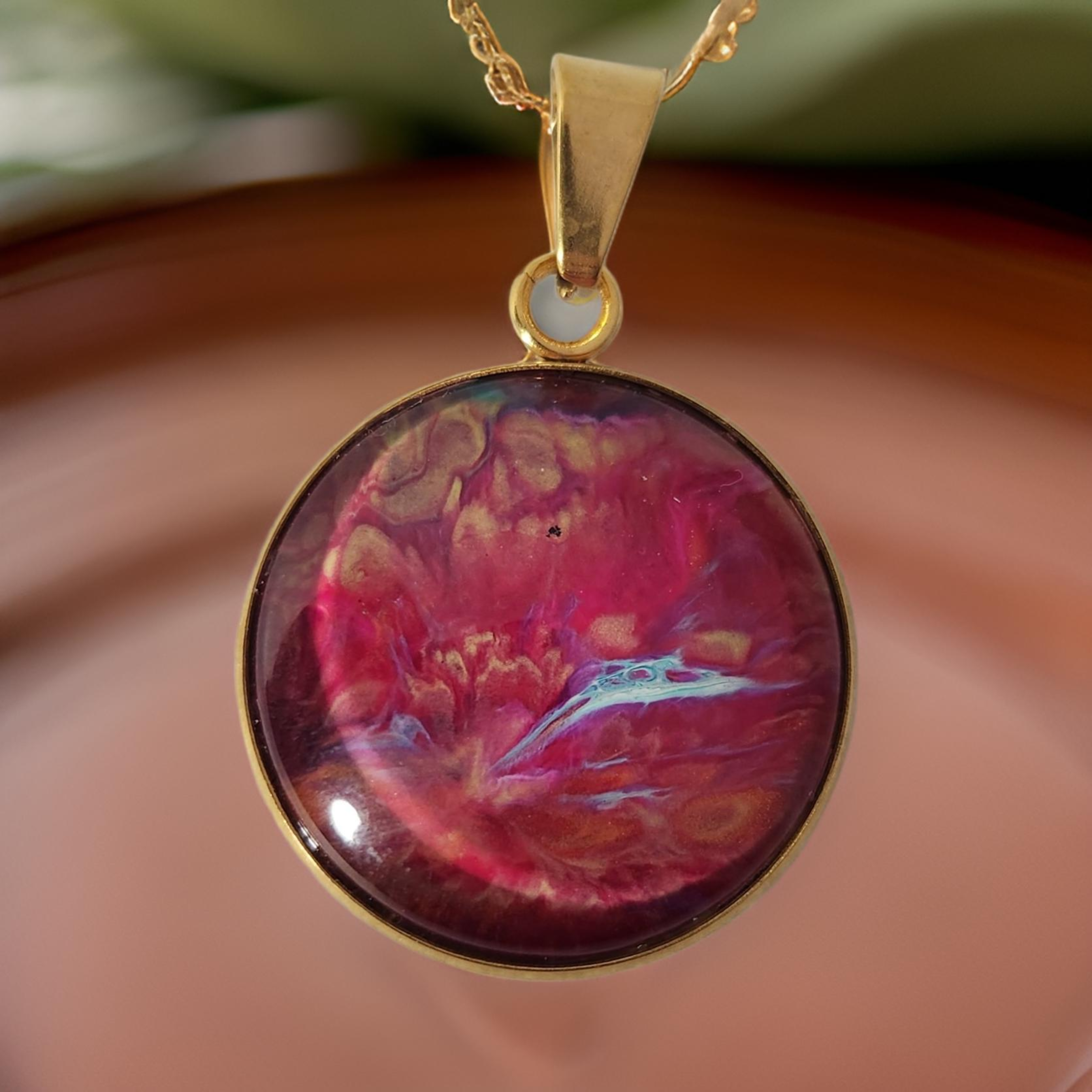 Round Pendant - 25mm Glass Cabochon