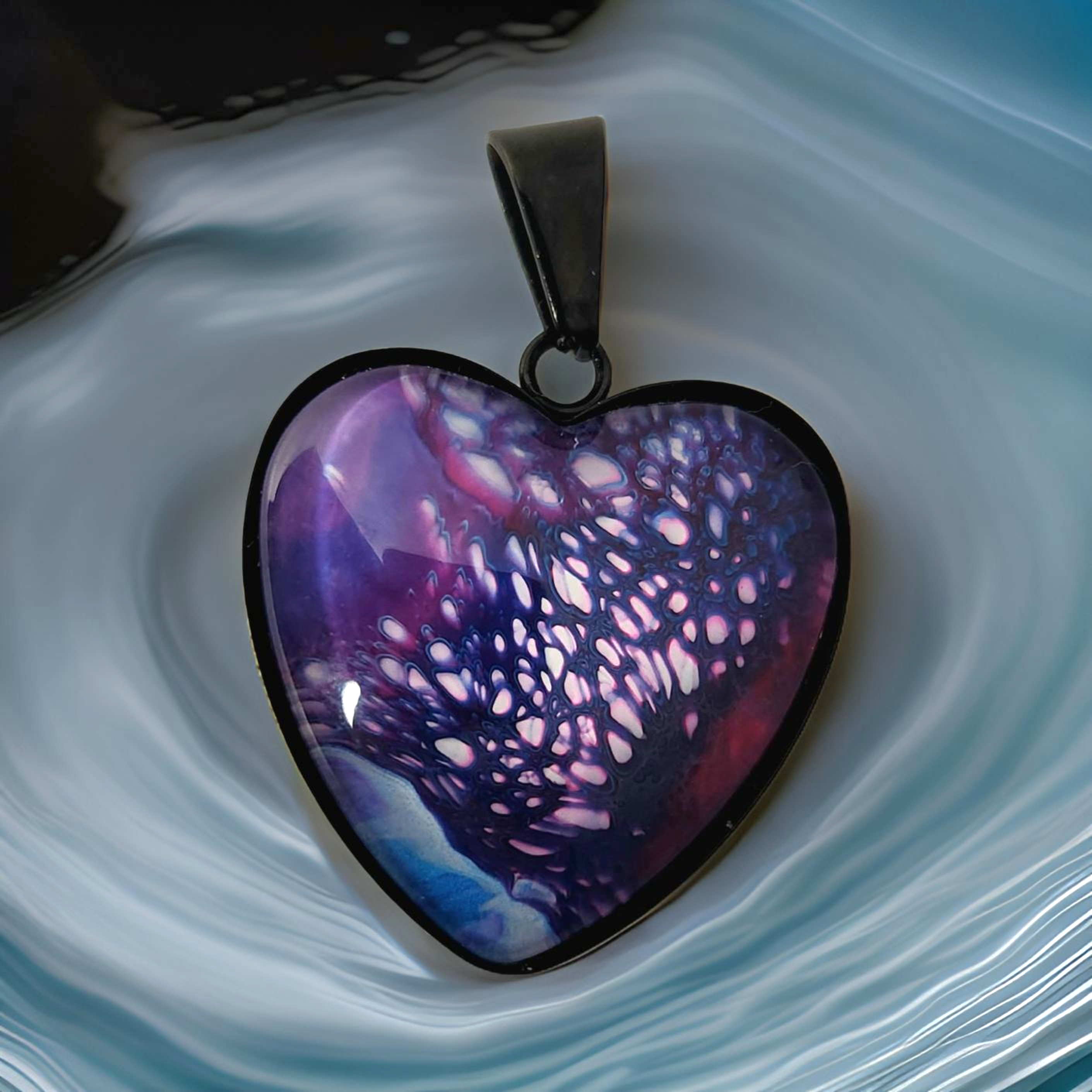 Heart Pendant - 25mm Glass Cabochon