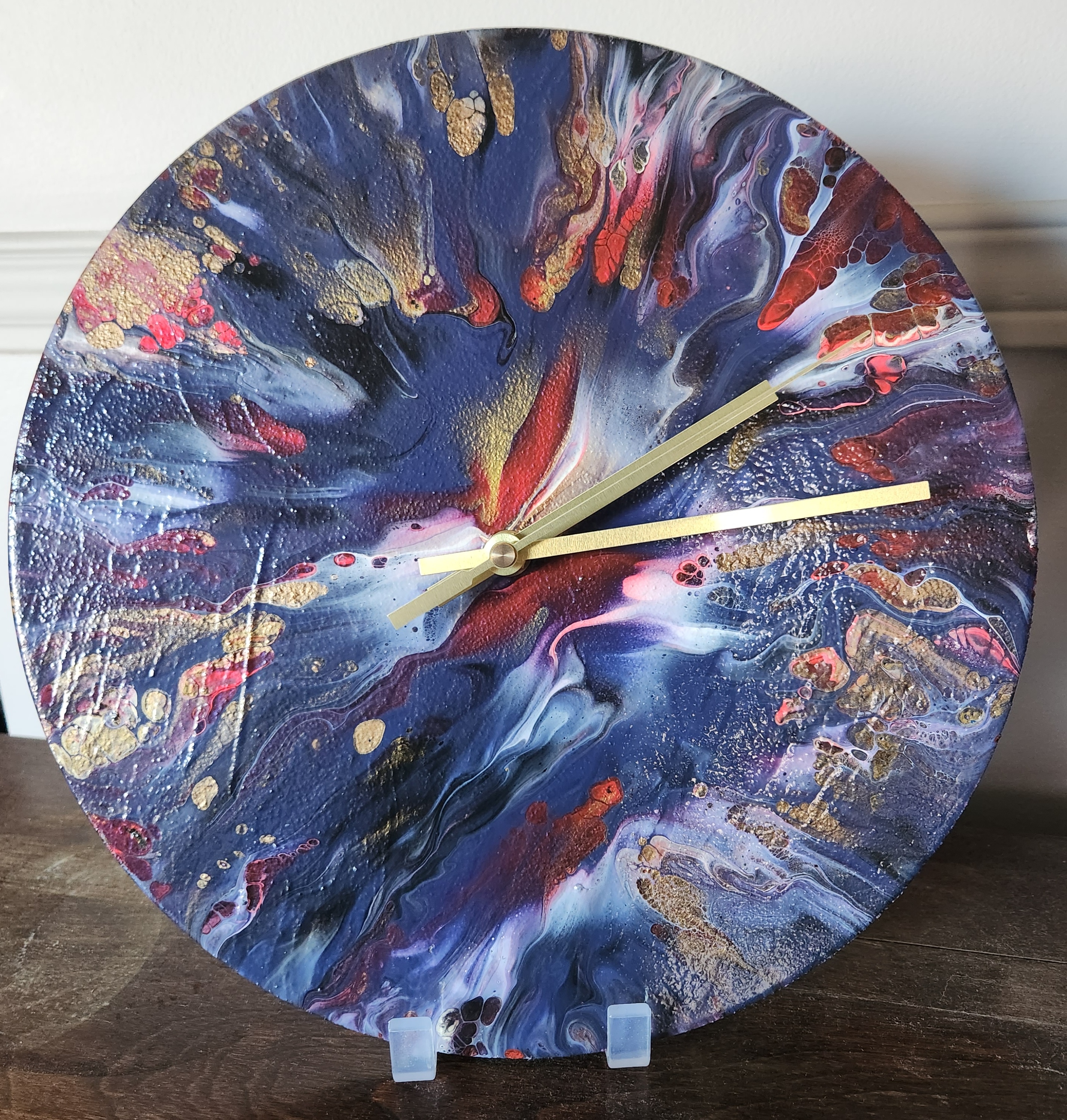 12" Wall Clock - Acrylic Fluid Art
