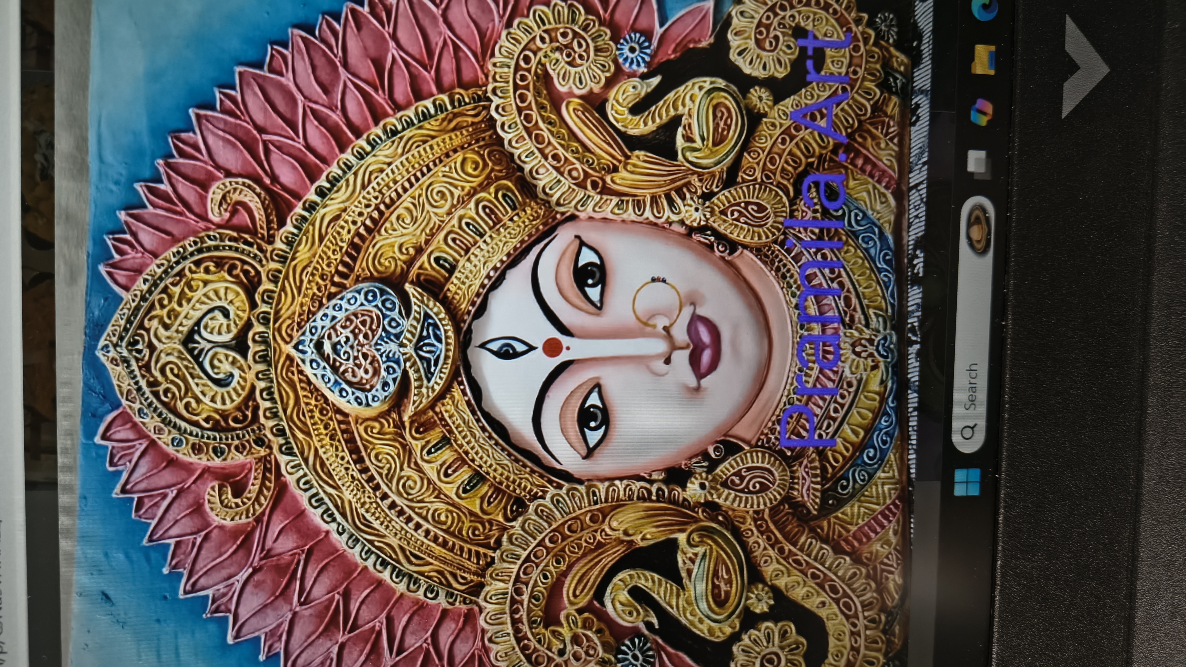 Maa Durga 3D face painting