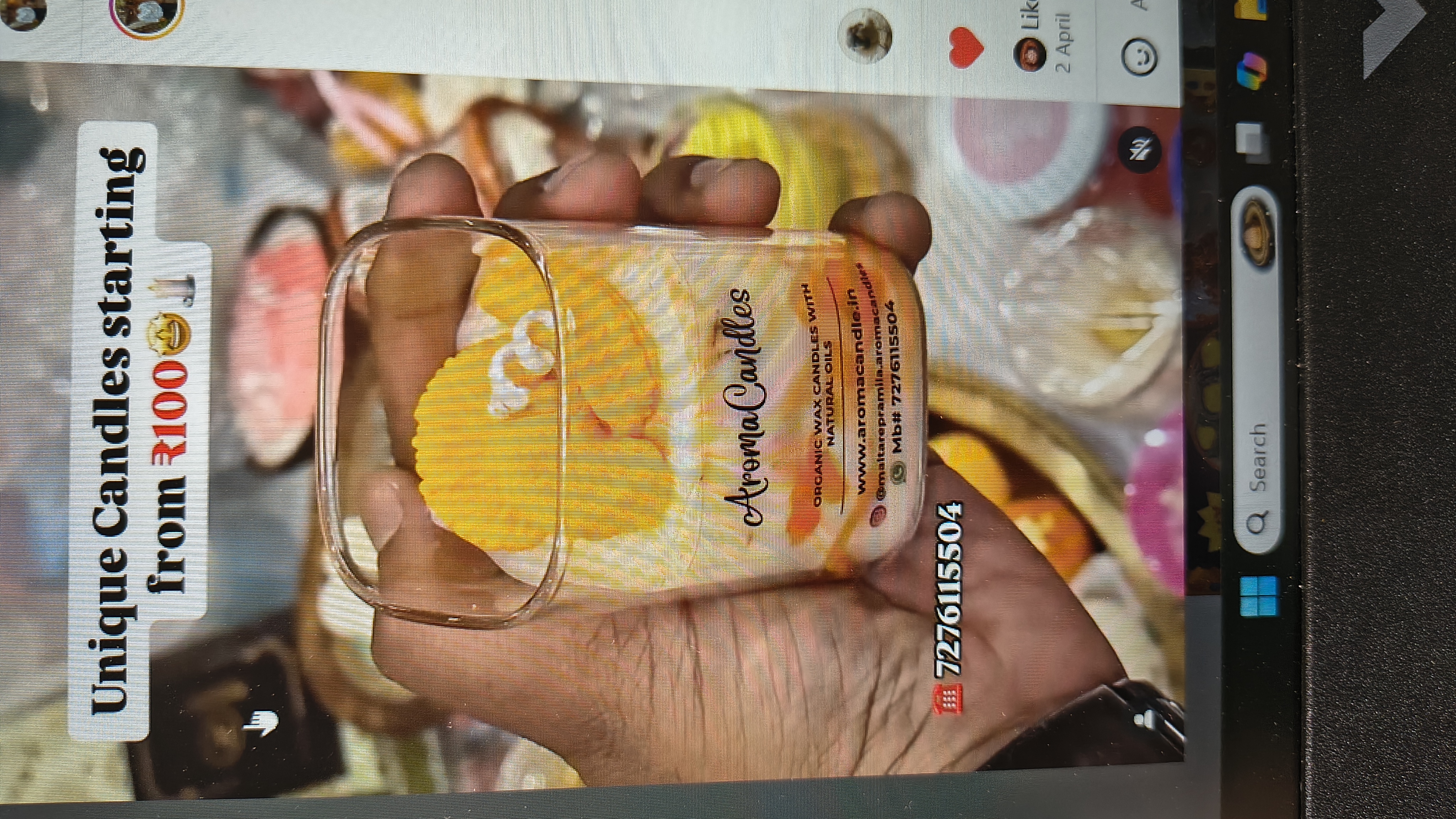 Glass Jar Candle with wooden lid