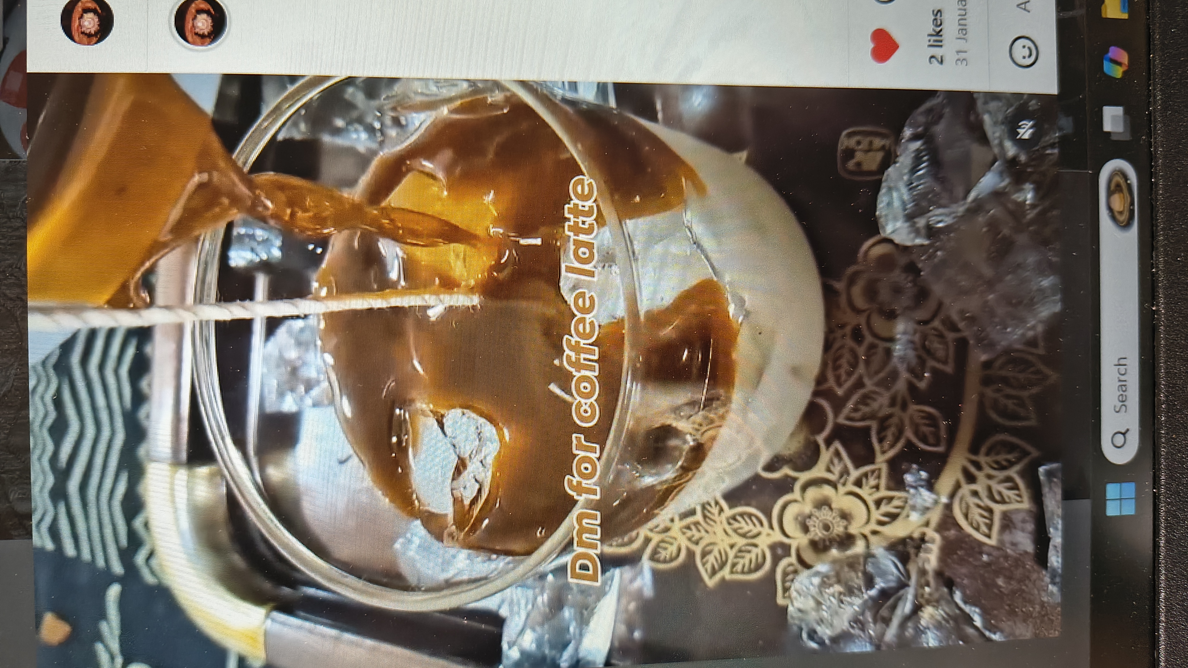 Coffee latte glass jar