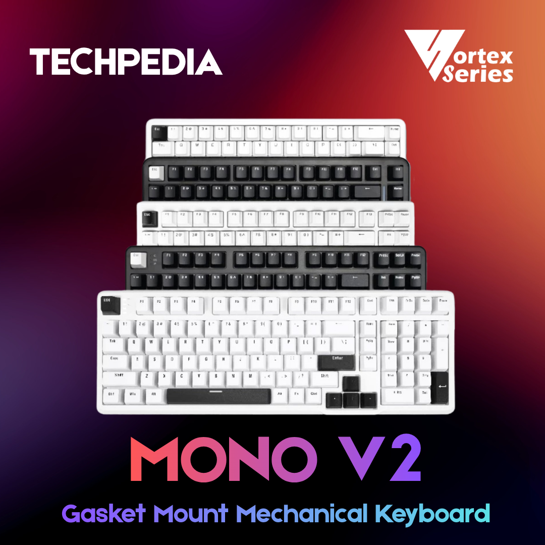 Vortexseries MONO SERIES V2 / V-2 / Gen2 Wired Gasket Mount Mechanical Keyboard 65% / 75% / 87% TKL Layout Hotswappable Universal