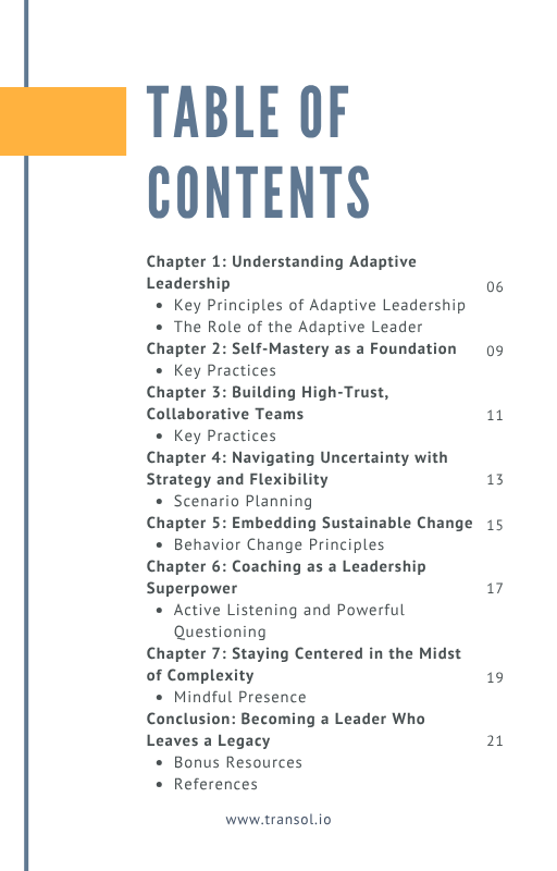 The Adaptive Leader’s Toolkit