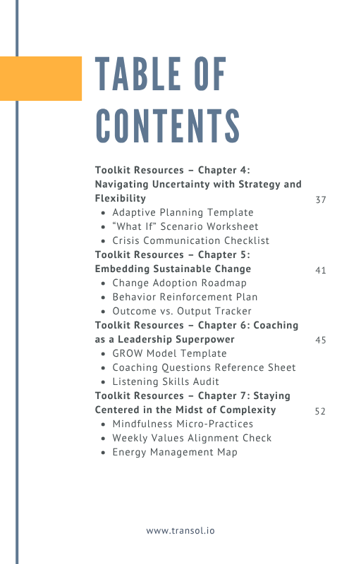 The Adaptive Leader’s Toolkit